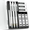 Four Candies Sharp Pencil Set Clear Case 0.5mm 3 Pieces HB Lead Refill 180 Eraser White Frost Students Drafting Writing