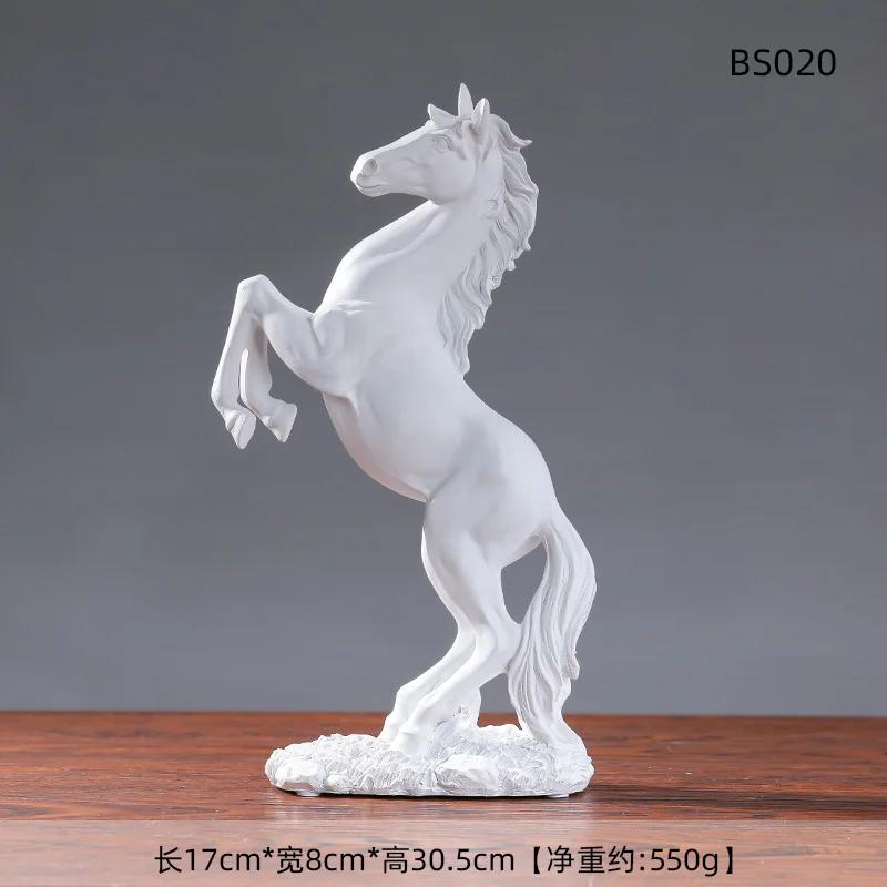 European Victory Horse Resin Statue, Elegant Animal Figurine for Living Room Cabinet, Office Desk Home Decor Ornament Gift