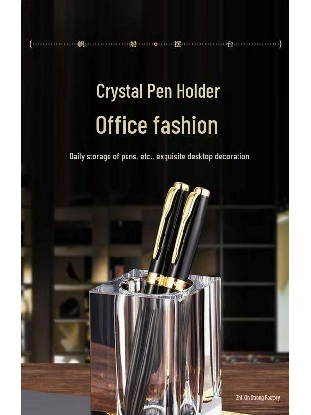Elegant Crystal Sailboat Pen Holder: High-End Office or Housewarming Gift Decoration