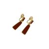 No pierced ear clips~ Burgundy new French retro stud earrings women's niche fashion mosquito coil disc earrings high sense