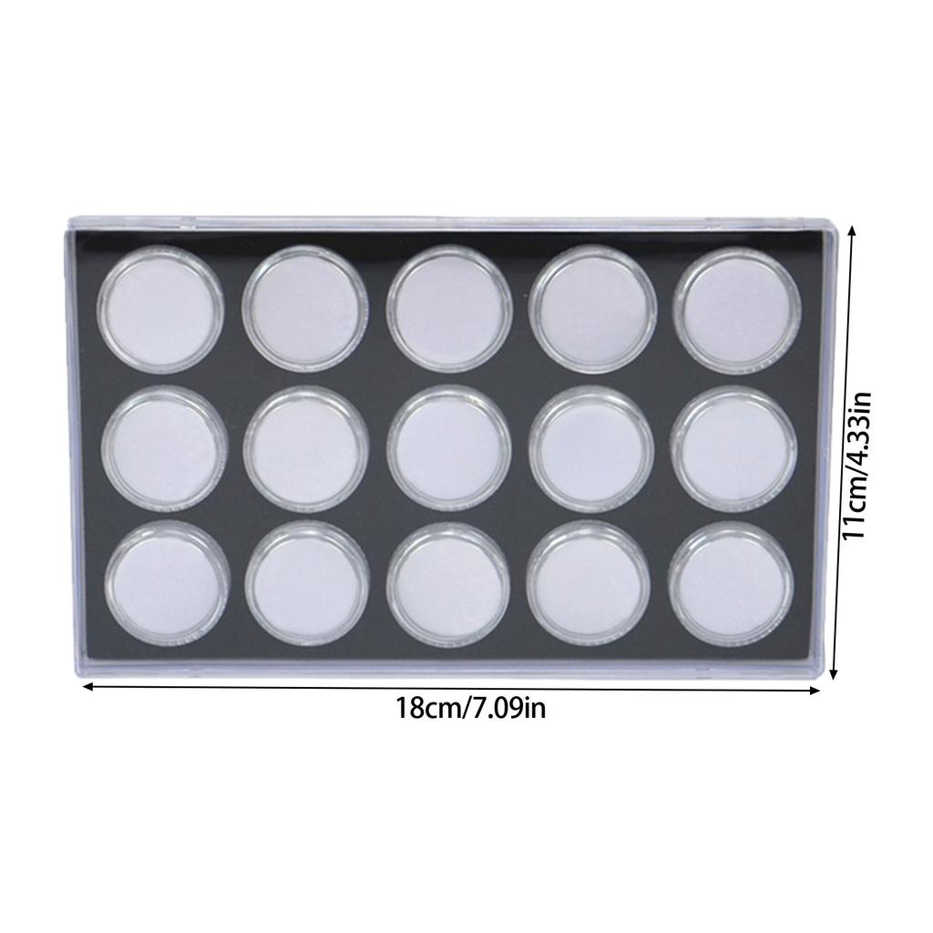 15pcs Gemstone Display Box Small Round Acrylic Containers for Loose Diamonds and Colored Gems with Velvet Foam