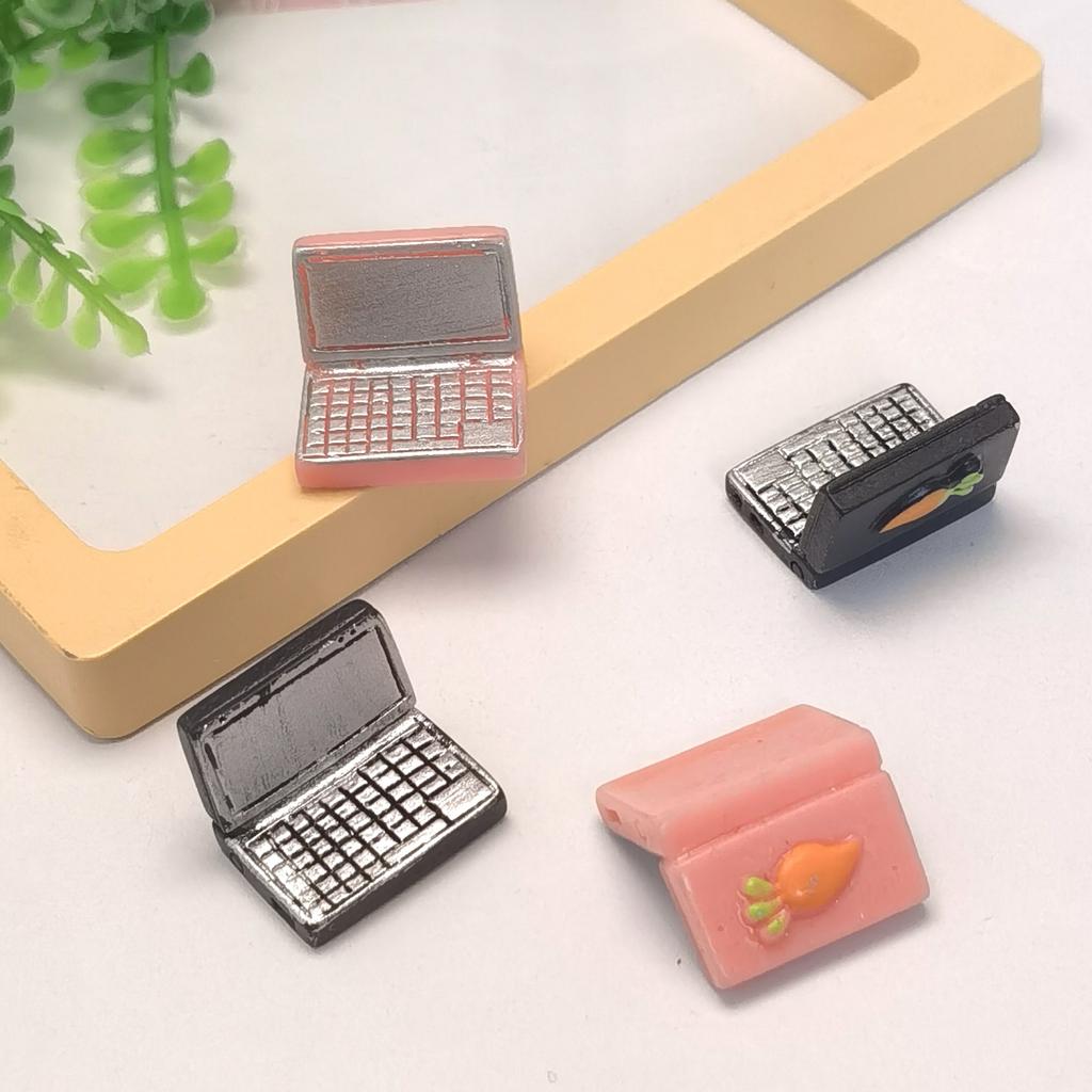 100pcs Modern Computer Doll House Miniatures Flatback Resin Cabochon for Children Dolls Decoration Accessories