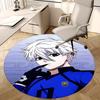 1pc Anime Design Blue Lock Round Carpet - Office Chair Mat, Non-Slip Rug for Home Decor, Seasonal Gift, Suitable for Office, Living Room