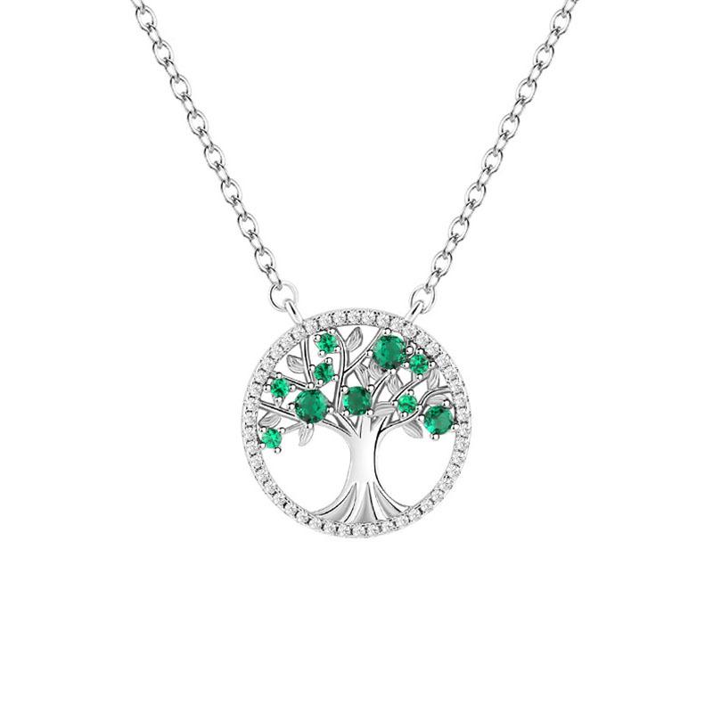 Color Zirconium Law Necklace Women'S Religious Belief Hollow Nature Tree Of Life Necklace Premium Durable Quality