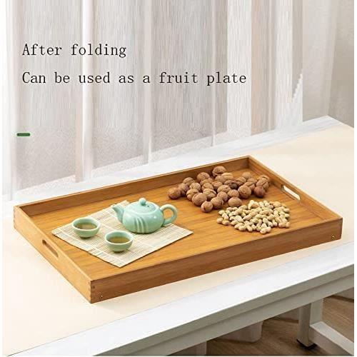 Bureau De Sable pour Ordinateur Portable Pliable en Bambou pour Lit De Petit-Déjeuner, Table Petit Dejeuner, Plateau en Bois a[353]
