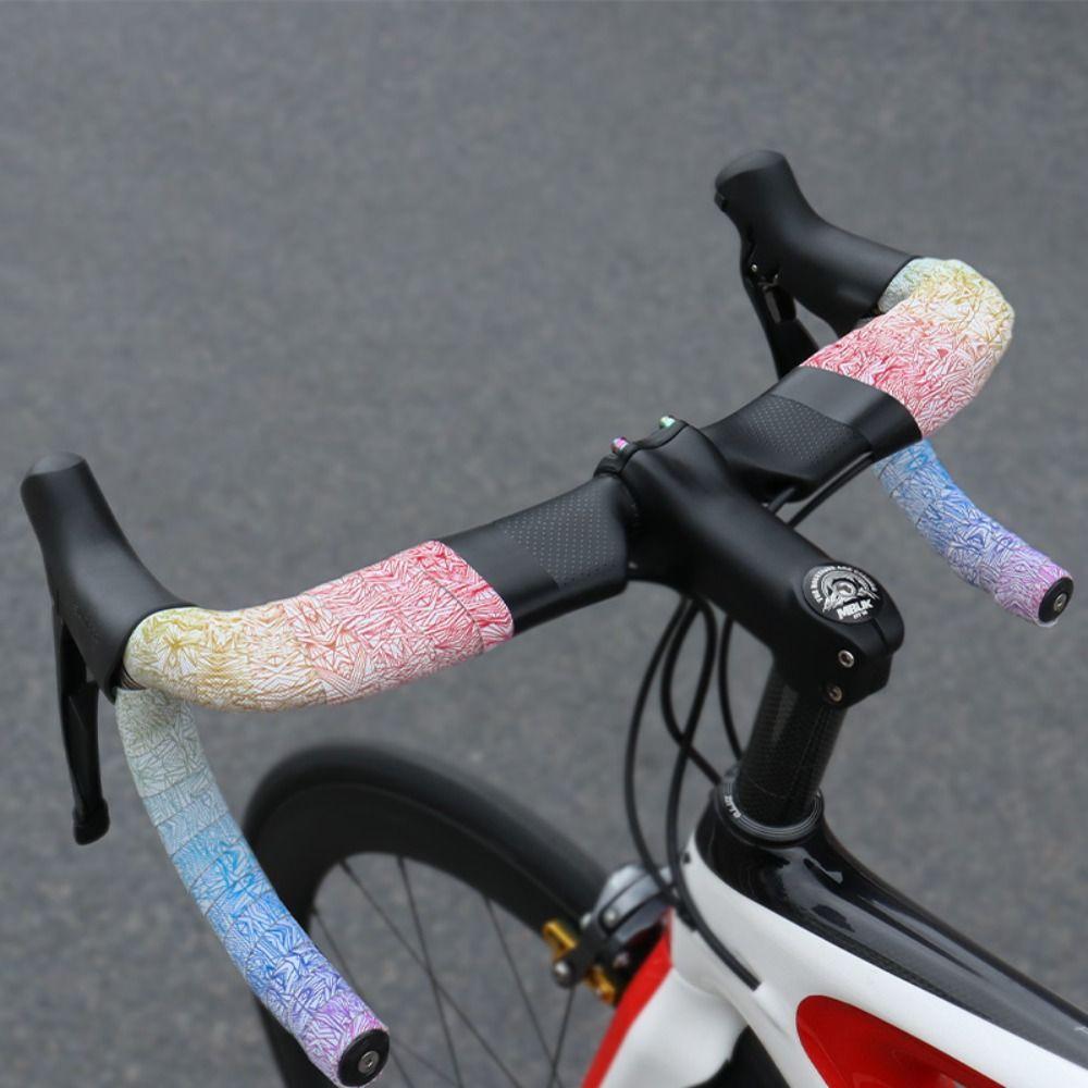 Two Rolls with Handle Blocking Cycling Handlebar Tape Gradient Color Wrap Handle Tape MTB