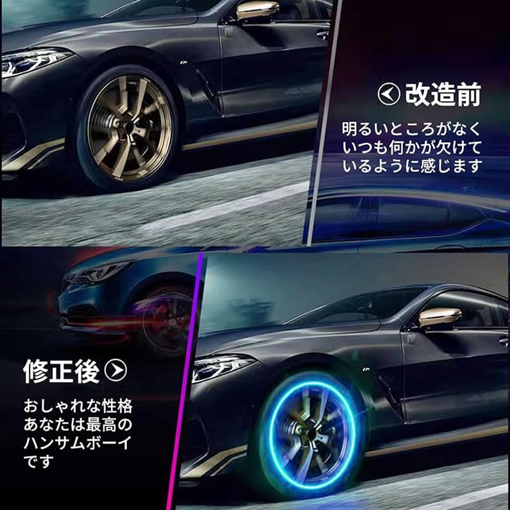 2pcs Car Tire Valve Cap LED Valve Cap Intelligent Dual