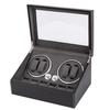 Electric Watch Winder with LED Light - 4+6 Storage Box