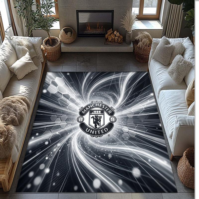 Manchester United Geprint Flanellen Vloerkleed Niet-Glijdend Zacht Polyester Vloerkleed Binnen Decoratie Mat voor Slaapkamer Woonkamer Bank