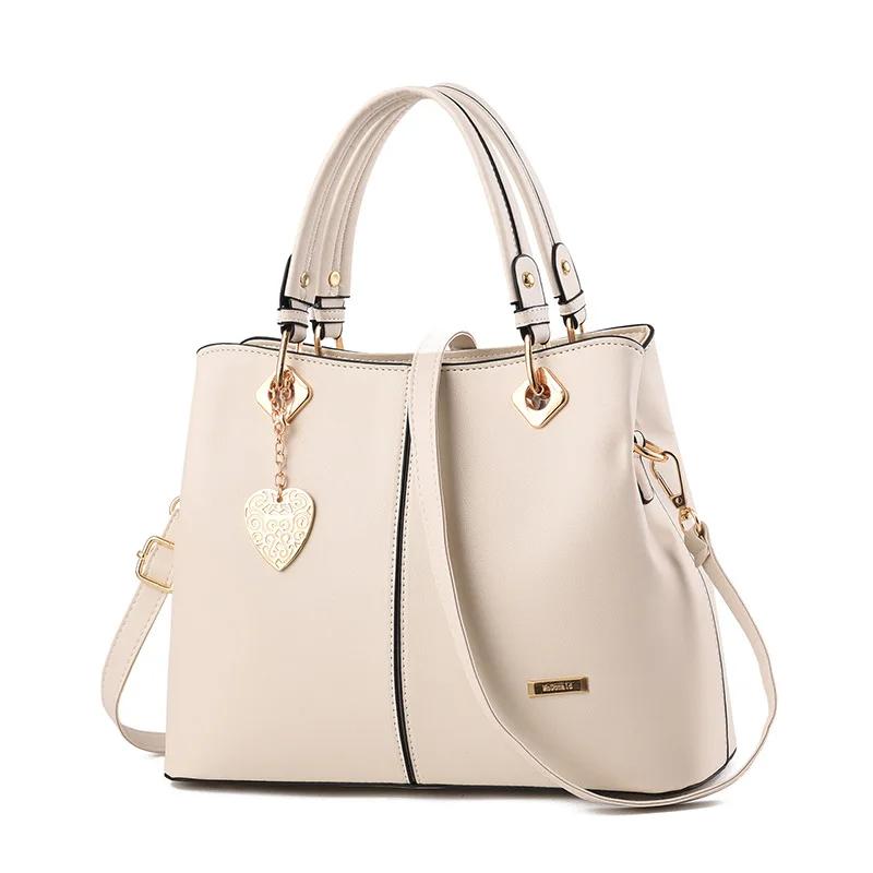 

The New Fashi Trend Casual Luxury Design Wild Lady Handbag Soft Leather Large Capacity Shoulder Messenger Bag Women Bags 31x13x23cm белый