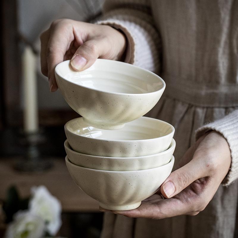 Splashing Ink Rice Bowl, Featuring 4.5-Inch Threaded Bowl Set, High-Value Homestay Restaurant Ceramic Bowl Exit