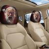 2PCS Cartoon Santa Claus Car Headrest Cover Elastic Headrest Cover  Christmas Decoration