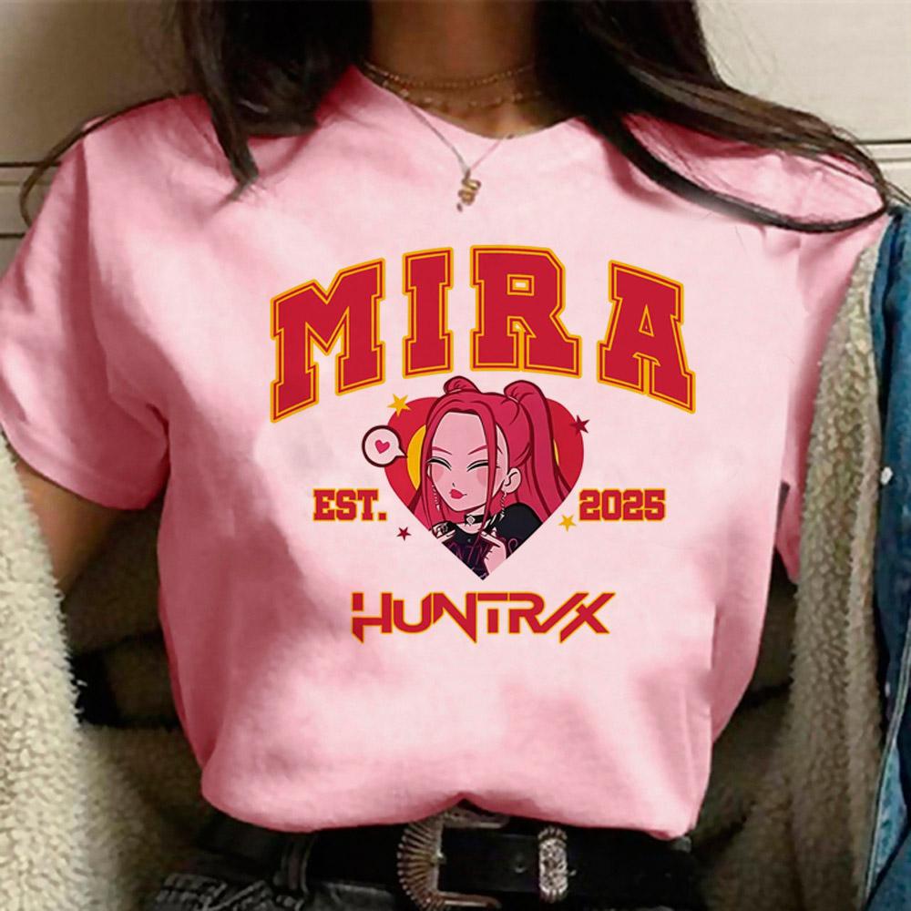 KPop Demon Hunters Mira T-shirt for Girls, Fashion Harajuku Demon Hunter Cosplay Shirt, Fan Gift Y2k Top T-shirt