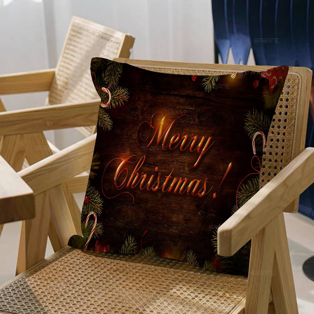 Poszewka na poduszkę Wesołych Świąt Poliester Poduszki na sofę Dekoracyjne poduszki rzucane Wystrój domu Poszewka na poduszkę