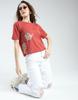 MONTE CARLO Women's Regular Fit Printed Half Sleeve Round Neck Top
