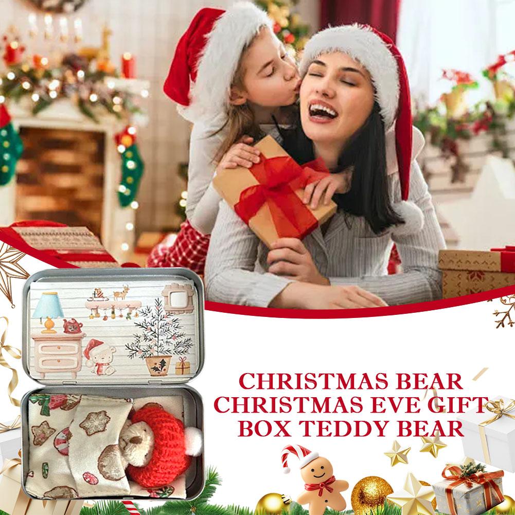 Pocket Bear Tin Mini Bear Pocket Toys Gift Stress Little Day Plush Buddy - Bear Lush Mini Bear Doll Children's Tin Box Doll New