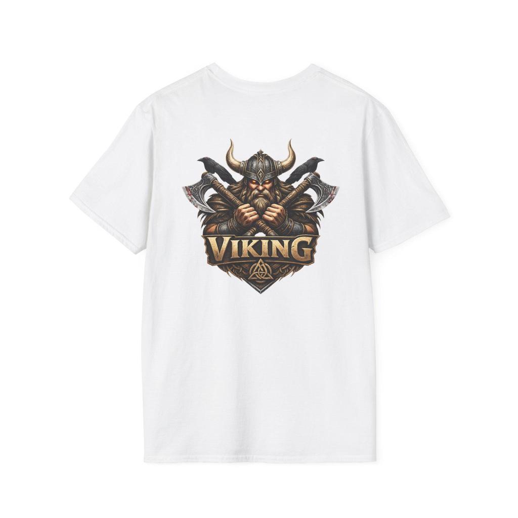 Viking Warrior Men T Shirts Norse Axe Shield Helmet Graphic Tees Unisex Cotton Tops