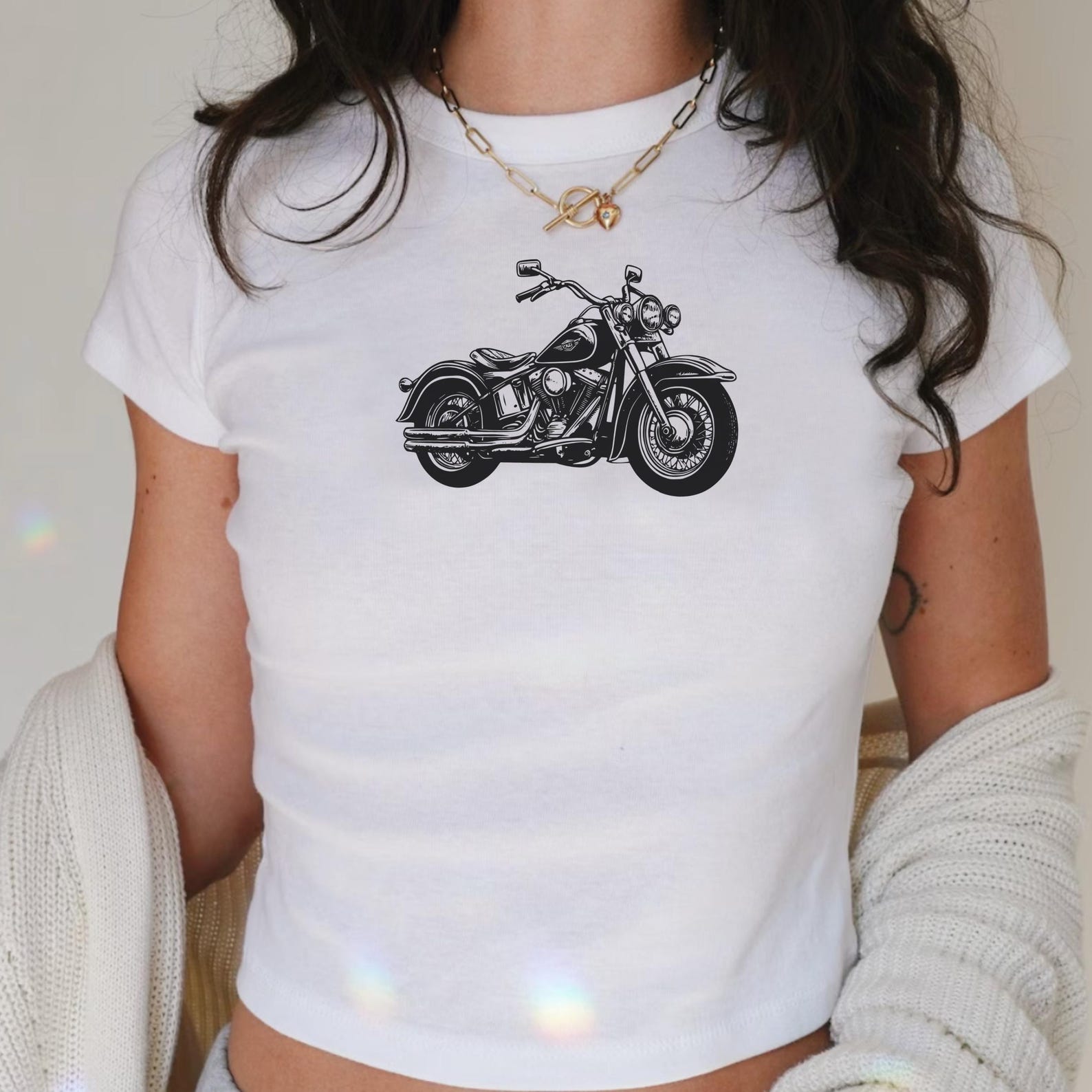 Harley Motorcycle Baby Tee: Y2K Graphic Crop Top 2XL