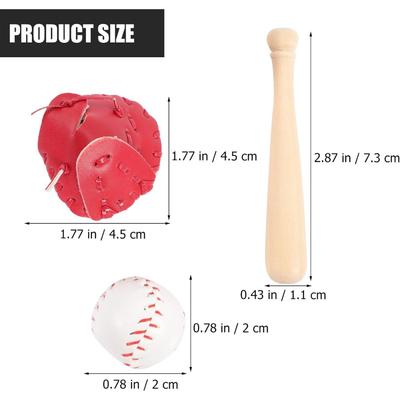 Sady miniaturních baseballových pálek rukavic míčků baseballové dortové dekorace pro doplňky do domečku pro panenky párty dárky sportovní hračky