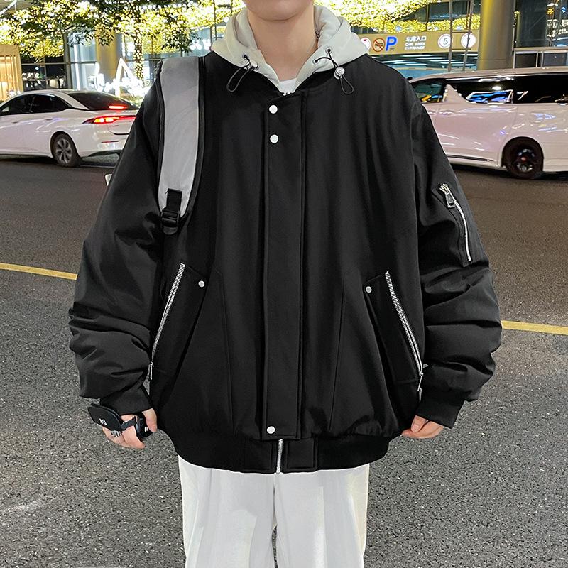 

8XL Большая зимняя куртка для отдыха из двух частей, мужская повседневная куртка из хлопка с капюшоном L чёрный