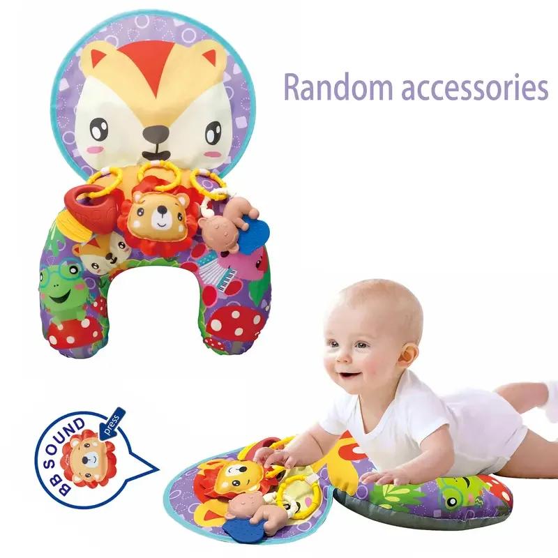 2-in-1 Baby Bauchlage Kissen Spielmatte Frühe Taktile Spielzeuge für Säuglinge Rutschfestes Baby Stützkissen Geschenke für Neugeborene Kleine Jungen Mädchen