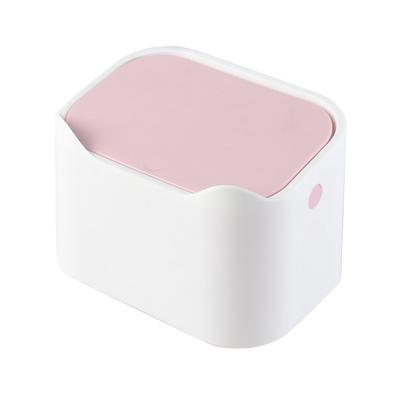 Desktop Trash Can Detachable Portable Small Table Waste Bin with Lid for Bedroom Living Room Office