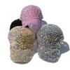 Fashion Ladies Full Sequin Decor Trucker Cap, Shiny Mesh Back Peaked Hat, Adjustable Sun Protection Baseball Hat for Outdoor Vacation