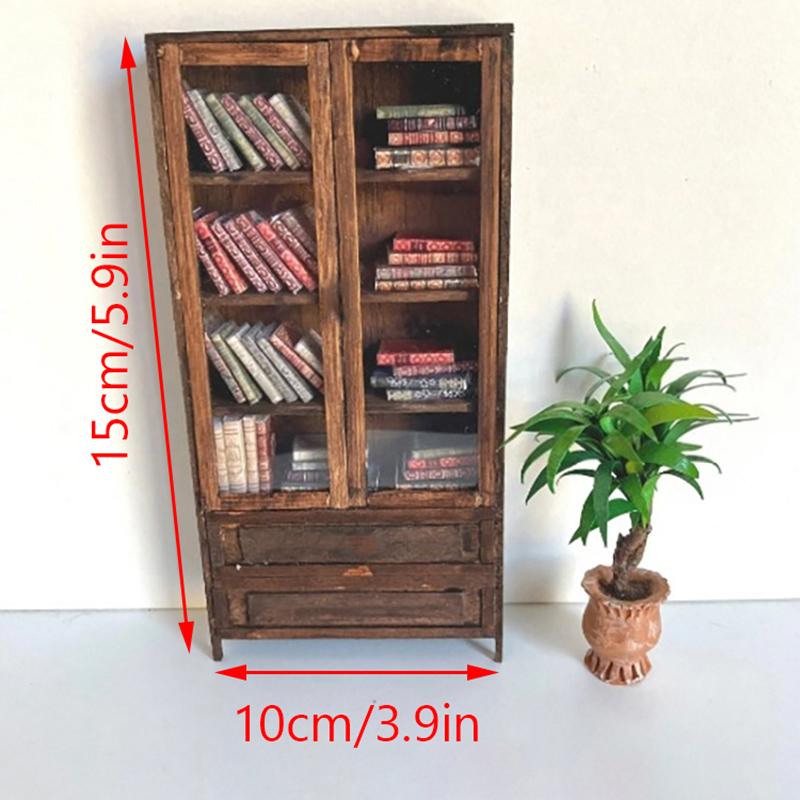 Sensory Miniature Bookshelf Wooden Display Bookcase Sensory Book For Home School Travel Outgoing Working Relaxing Decorations Gi