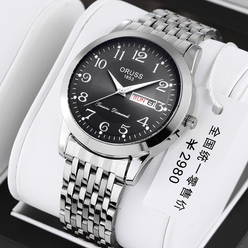 Premium Luminous Calendar Business Watch Men'S Waterproof Steel Belt Quartz Watch Men'S Watch