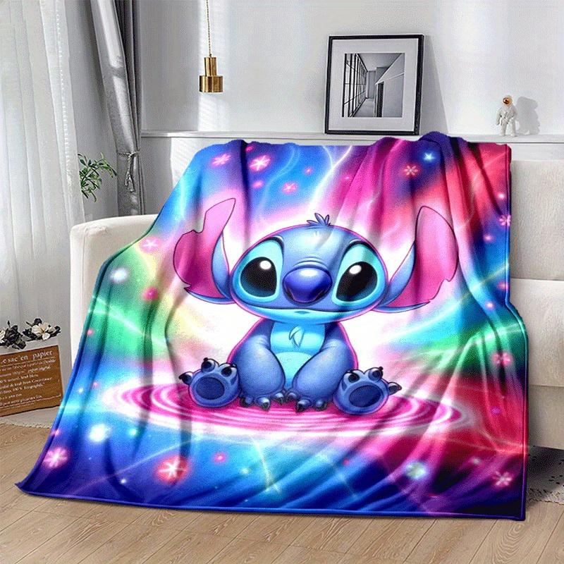 1pc Cute Stitch Printing Blanket - Soft, All-Season Throw for Living Room, Bedroom,Personalized Gift with Adorable Cartoon Design
