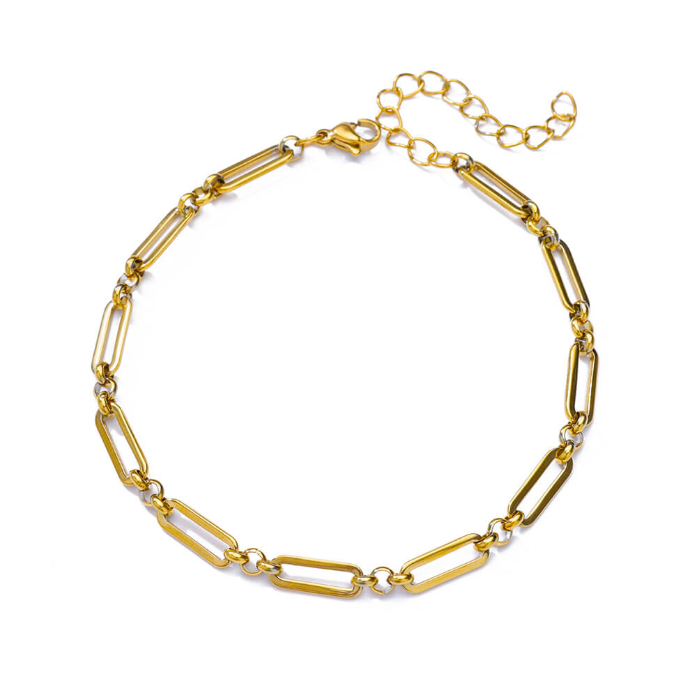 Chunky Figaro Chain Anklets For Women Punk Stainless Steel Gold Color Figaro Chain 21+10Cm Anklet Chain Summer Jewelry Gift