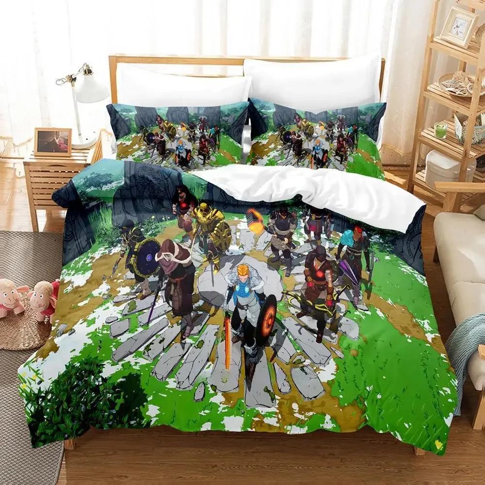Tribes of Midgard Bettwäscheset Einzelbett Twin Full Queen King Size Bettset Erwachsene Kind Schlafzimmer Bettbezugsets 3D Spiel Bettlakenset