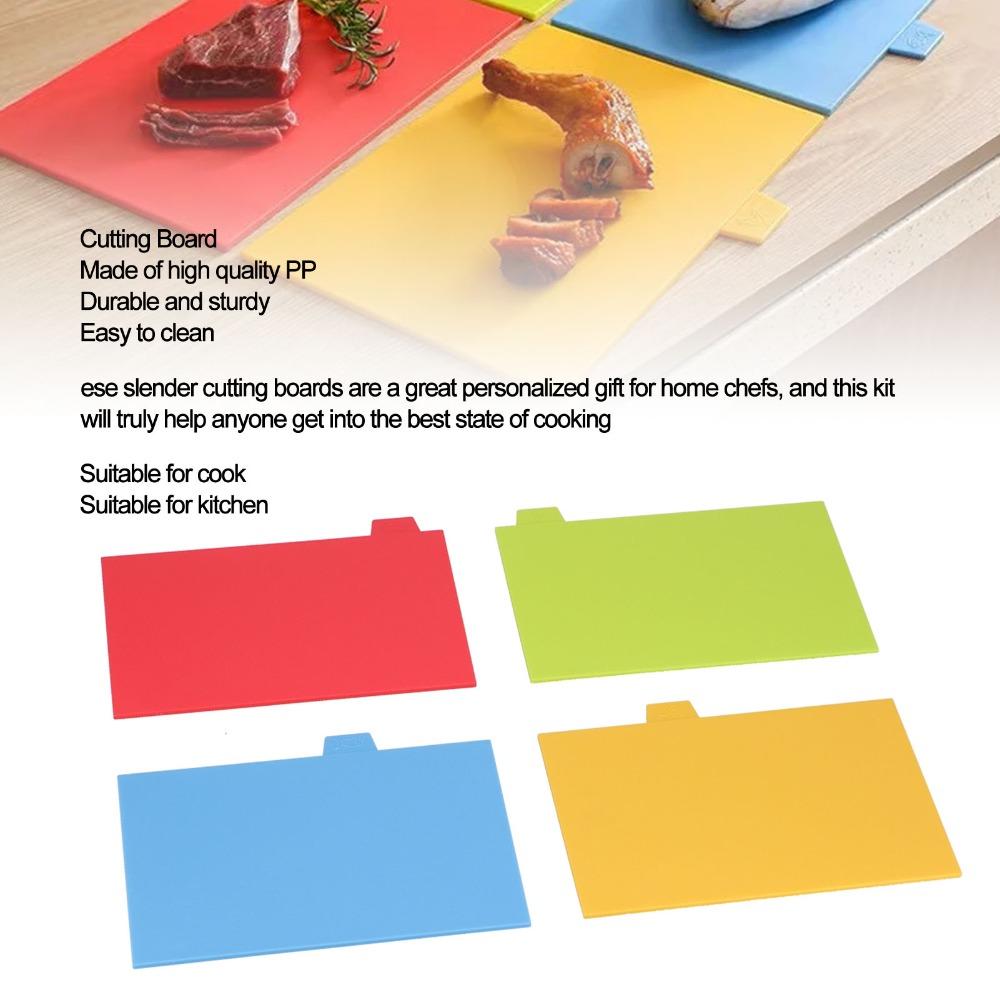 4PCS Thickened Design Cutting Board PP Food Chopping Block Chopping Board Food Preparation