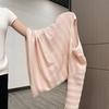 Pink striped sunscreen long-sleeved blouse t-shirt women's spring summer 2026 new relaxed lazy wind loose top