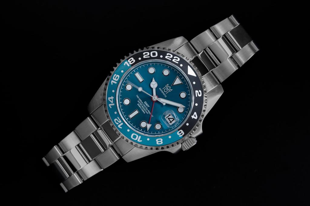 NEW Model Hyakuichi Mechanical Watch Automatic Manual Winding GMT Watch 200m Water Resistant Date Stainless Steel Bracelet Viking Blue [HYAKUICHI 101]