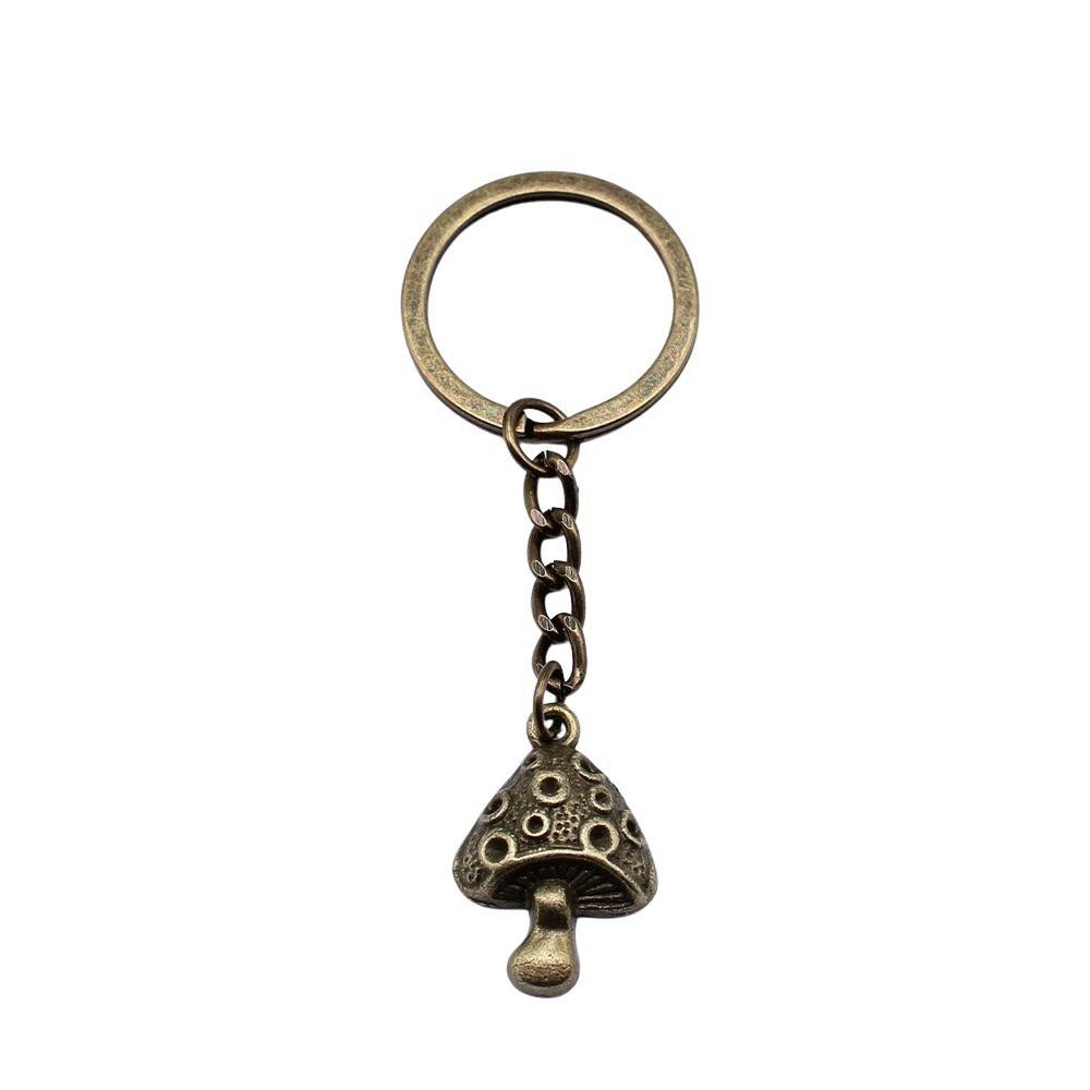 Pendants Mushroom Charm Branch Keychain Leaf Key Ring 28mm
