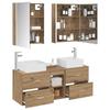5 Piece Bathroom Furniture Set Artisan Oak Engineered Wood & Glass