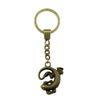 Dinosaur Animal Prehistoric Creature Pendant Antique Bronze Metal Keychain with 30mm Ring for Women High Quality