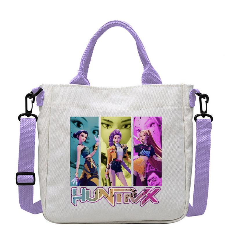 Horký prodej KPOP Dívčí skupina Demon Hunter Tištěná plátěná taška Módní dámská dojížděcí taška přes rameno crossbody
