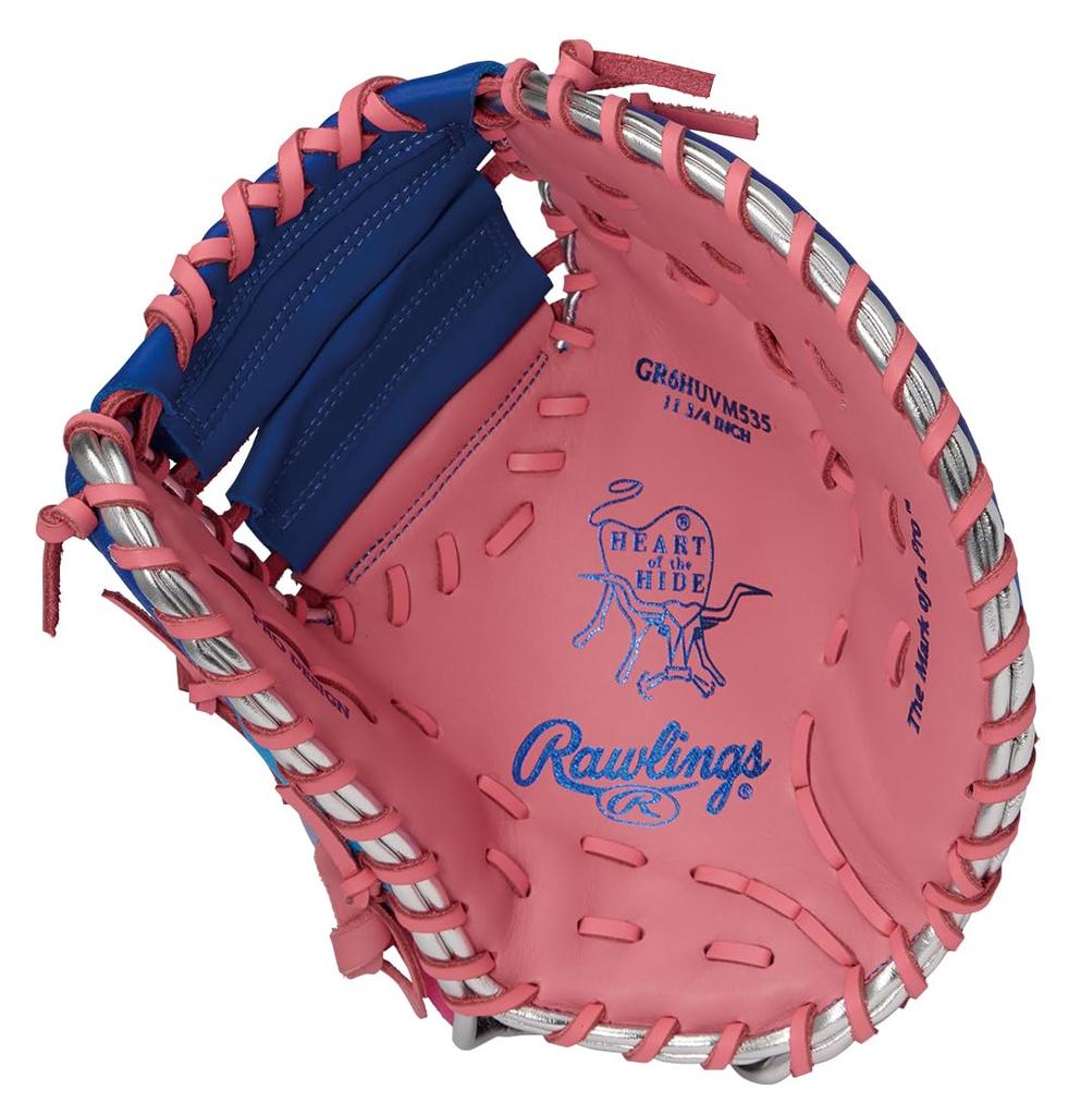 Rawlings Baseball Soft HOH UV GAPHIC N6 First inches Glove, Baseball, BASIC, Baseman's Glove, GR6HUVM535, Pink, 11.75 (Left-handed thrower)