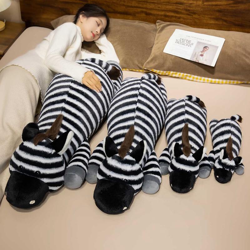 40cm Streifen Zebra Plüschkissen Weiches Flauschiges Waldtier Plüschtier Schlafbegleiter Geburtstagsgeschenk