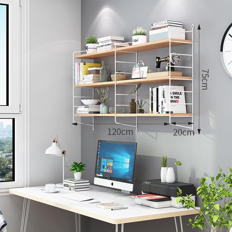 Modern Wall Bookshelf: Simple Multi-Layer Nordic Storage Rack