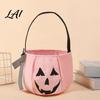 Holiday Ritual Gift Bag Halloween Pumpkin Candy for Kids Trick or Treat Tote Spacious Bucket with Handle Reusable Snack Party Favors Festive