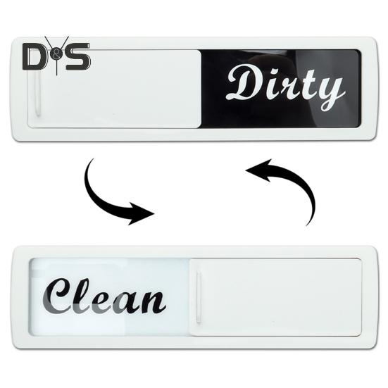 Dirty Clean Dishwasher Magnet Easy to Read Slide Dish Washing Machine Dirty Clean Magnetic Indicator Acrylic Sign Kitchen Decoration