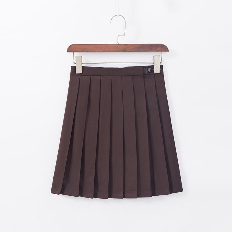 

Japanese Academy-Style Pleated Skirt & Long Sleeve Top Set for Women 2XL