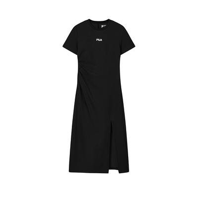 Original Split Goddess Dress III Fashion Simple Classic Retro Elegant Relaxed Casual Versatile Comfortable Short Sleeve Maxi Dress F51W629304FBK