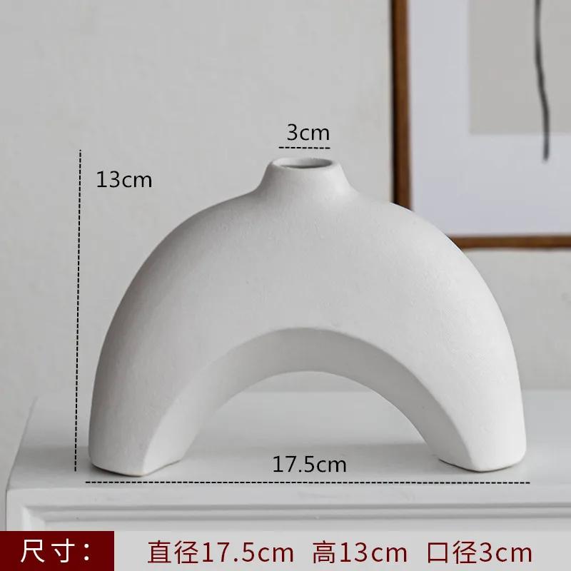 

Nordic Decoration Home Flower Vase Black and White Art Ceramic Vase Minimalism Dried Flower Arrangement Accessories B&B Ornament