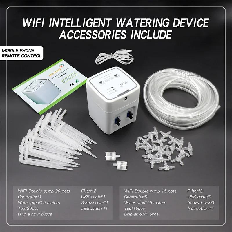 WIFI Inteligentne urządzenie do nawadniania Podwójna pompa Automatyczny system nawadniania kropelkowego dla roślin ogrodowych Zdalna kontrola aplikacji