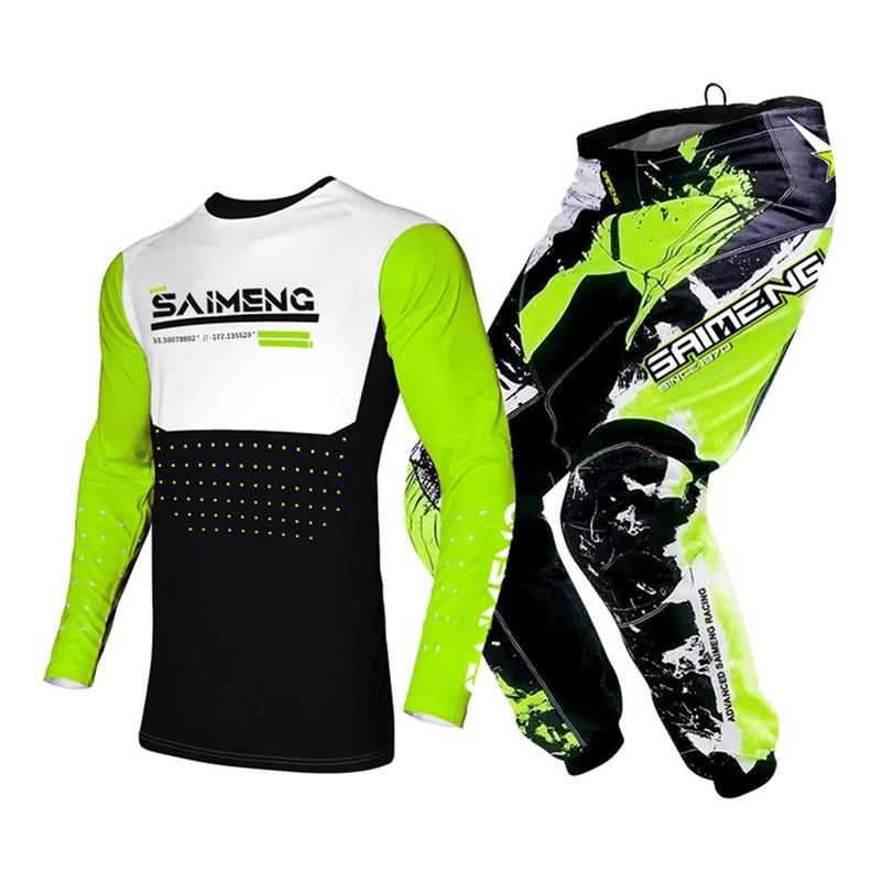 Set echipament motocross pentru copii Kituri Tricou Pantaloni Tineret copil verde Motocicletă negru 3 4 5 6 7 8 9 10 ani Costum off-road albastru portocaliu Enduro cross băiat fată
