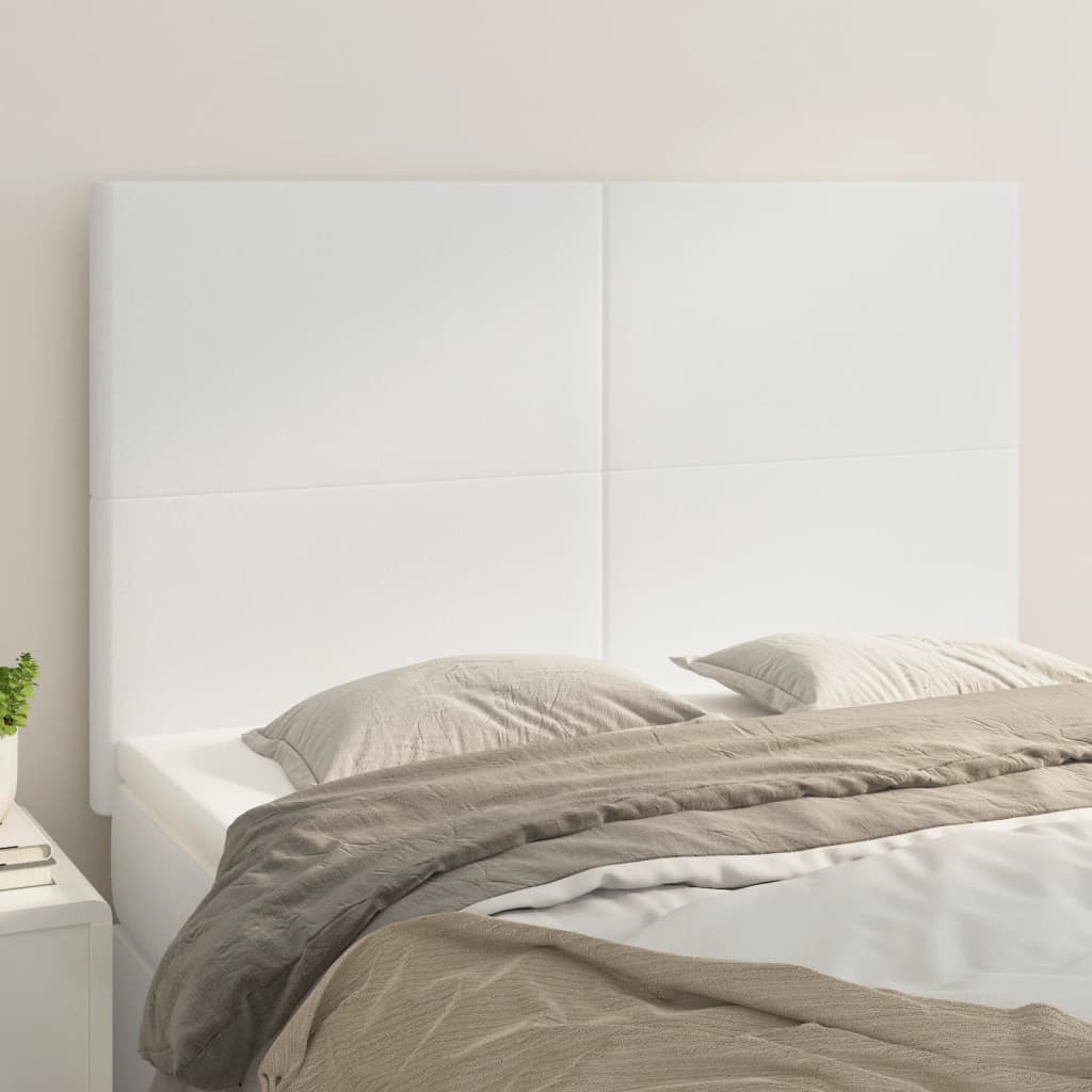 Vidaxl Headboards for Bed, 4 Pcs, White, 72X5X78/88 Cm, Faux Leather